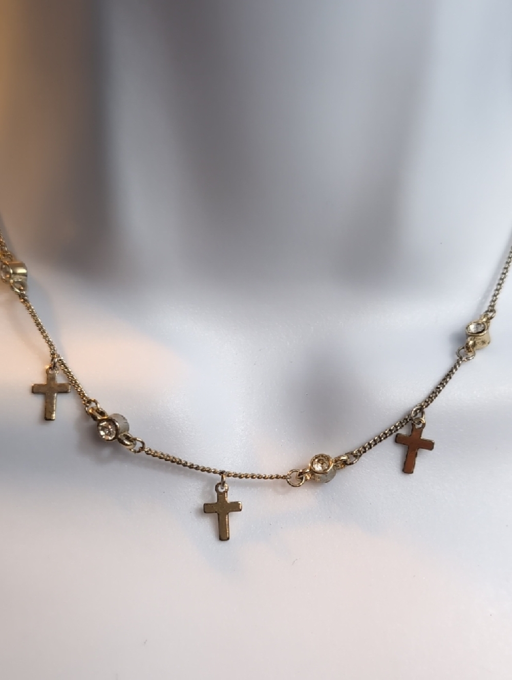 Cross & Crystal Station Necklace By Charming Charlie